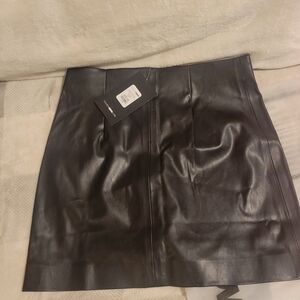 Fashion Nova Black Mini PJ leather Skirt for Night Out